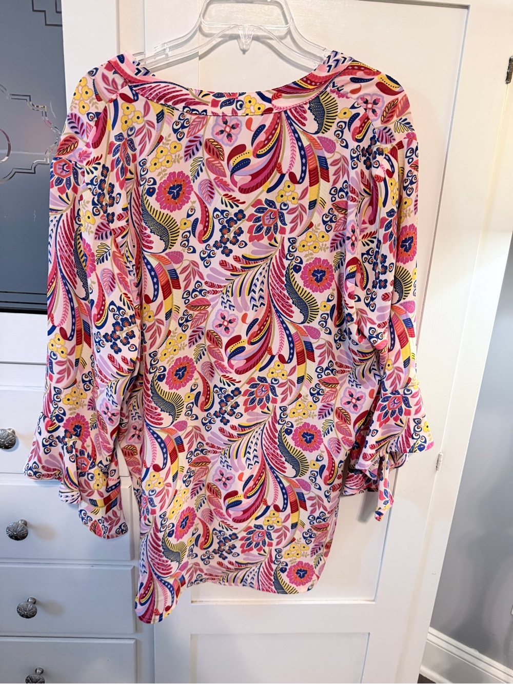 The Pioneer Woman Pink Floral Paisley Button-Front Blouse - Picture 6 of 6